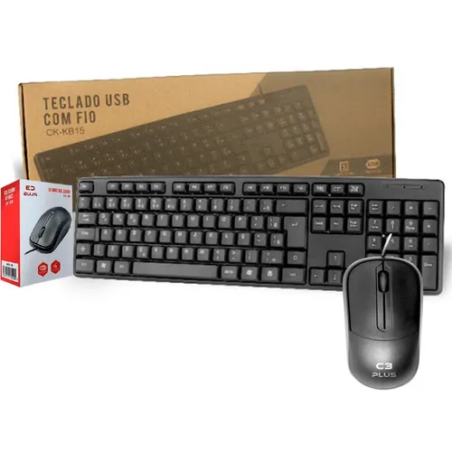 Kit Teclado E Mouse C3tech KB-15BK | MS-35BK Cor Preto