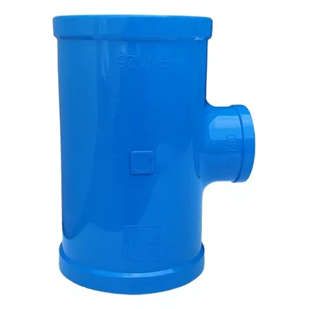 1 Conexão Te Soldável Pvc Azul Irrigação 100x50 Mm