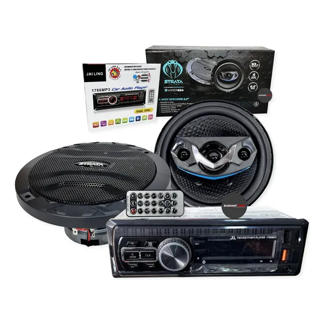 Combo Autoradio Jl-1782 + Set De Parlantes Strata 320w