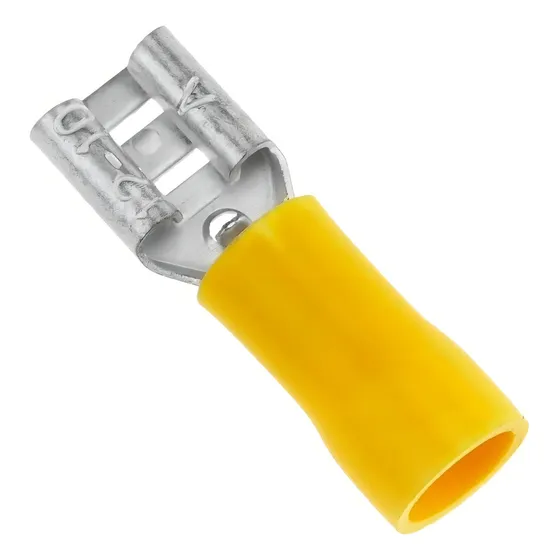 100un Terminal Pré Isolado Tipo Fêmea Amarelo 4mm A 6mm