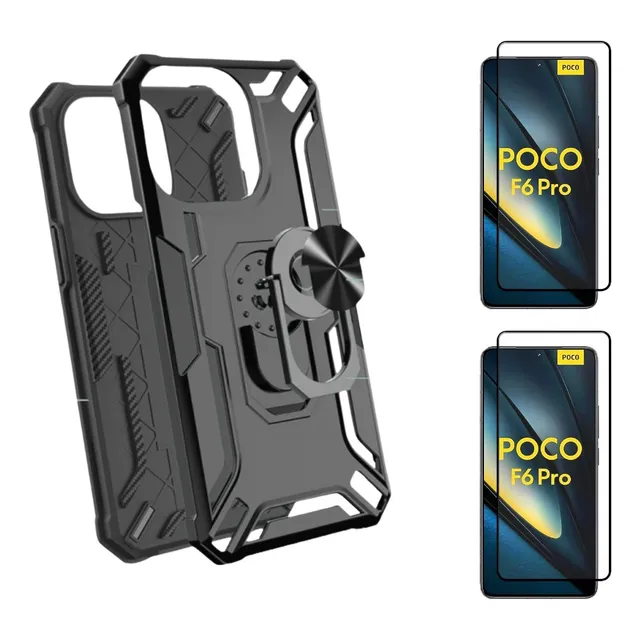 Case Bumper Para Xiaomi Poco F6 Pro + 2 Micas/ Funda 2 Pieza