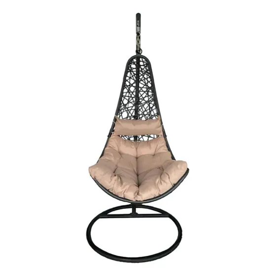 Sillon Hamaca Nido Colgante Simil Rattan Marron Tio Musa Color Marrón Huevito
