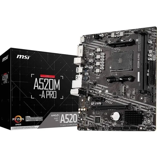 Placa Madre Msi A520m-a Pro Am4 Amd Sata 6gb/s Micro Atx