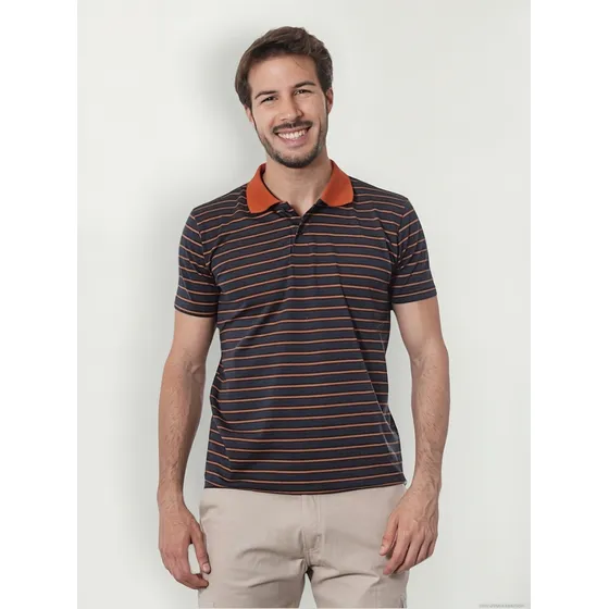 Chomba Manga Corta De Algodon - Rayada - Hombre T 6/9