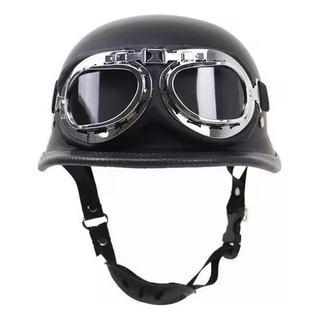 Capacete De Couro Sintético Estilo Alemão Face Capacete De Couro Sintético Estilo Alemão Face