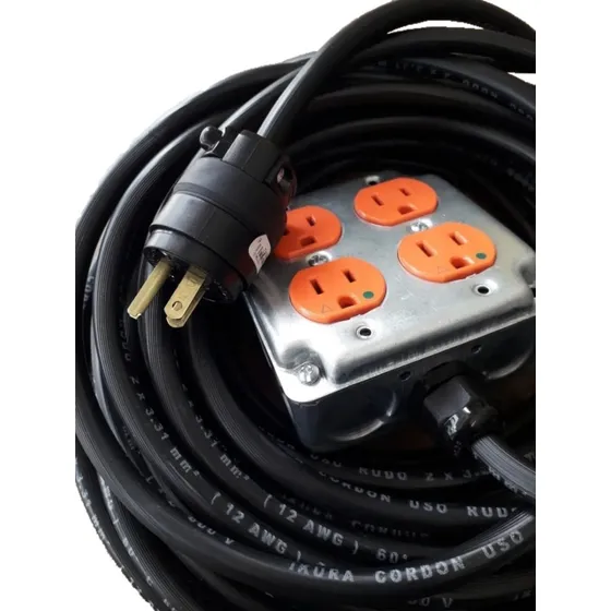 Extensión Uso Rudo Cal. 3x8, Indicador De Voltaje, 30 M