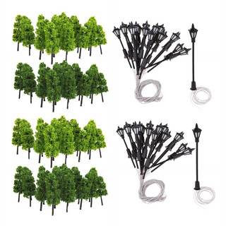 80pcs / Set Árboles Modelo Y Farolas Parque De Trenes 80pcs / Set Árboles Modelo Y Farolas Parque De Trenes