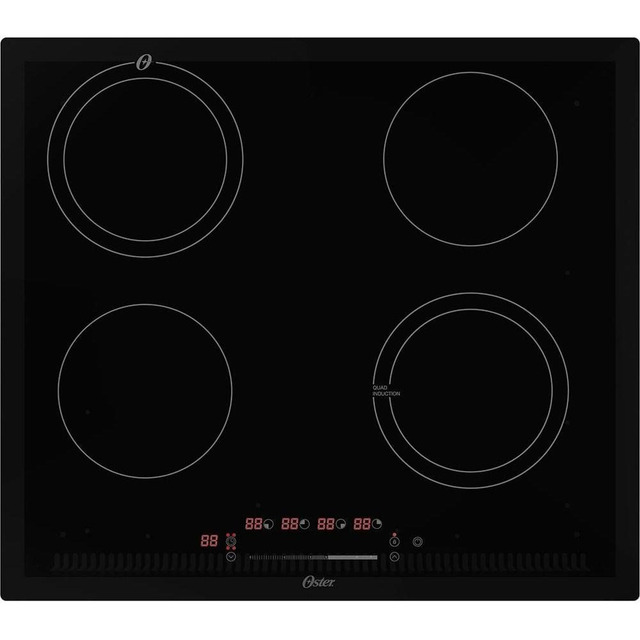 Cooktop Indução 4 Bocas Touchscreen Vidro Preto Oster Cooktop Indução 4 Bocas Touchscreen Vidro Preto Oster