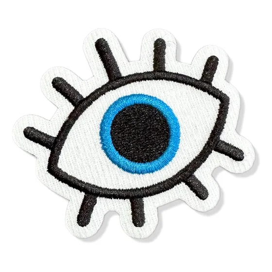 V0034-75a Olho Grego Patch Bordado 6,5x7,0cm