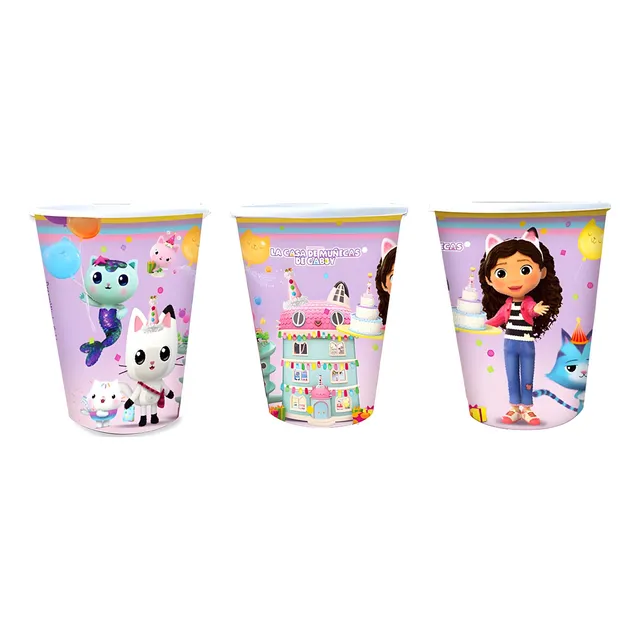 Vaso De Polipapel Gabby`s Doll X8u - Cotillón Waf Color Multicolor
