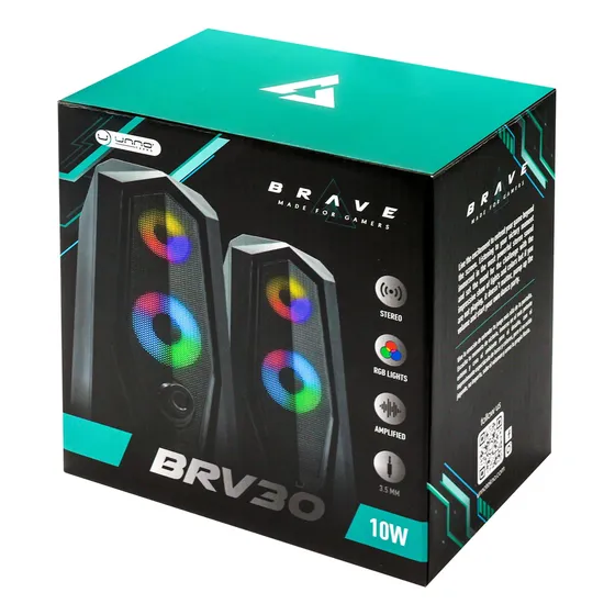 Cornetas Unno Tekno Sp9030bk Brv30 Gaming Estereo Desktop