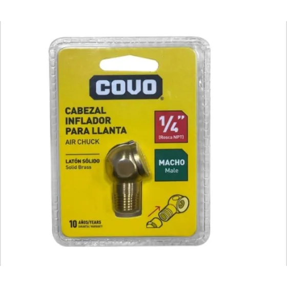 Pico Para Inflar Cauchos Rosca 1/4 Macho Covo
