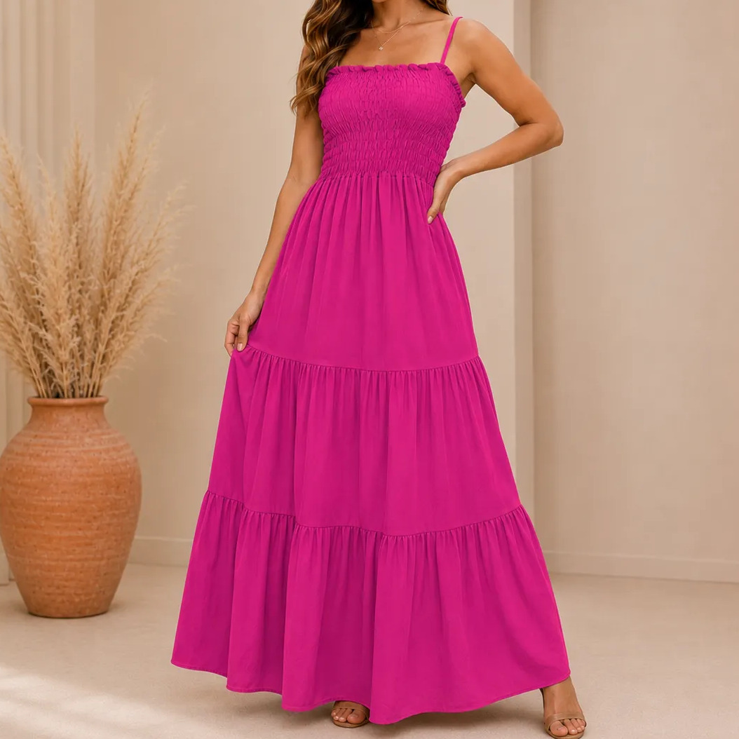 Vestido longo lastex verao