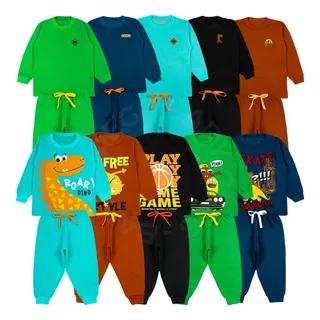 Kit 10 Peças Conjunto Infantil Menino Inverno Frio Moletom Kit 10 Peças Conjunto Infantil Menino Inverno Frio Moletom