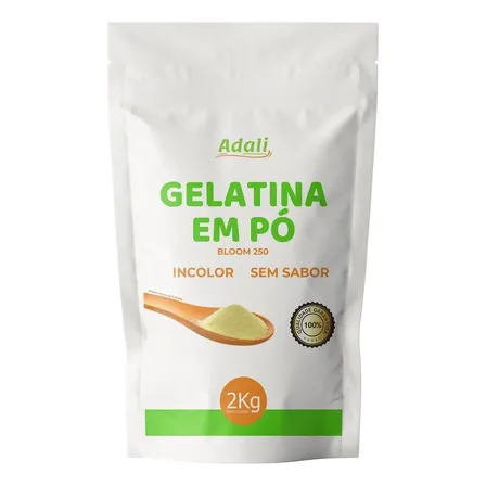 Gelatina Pura Incolor Sem Sabor Bloom 250 Adali 2kg