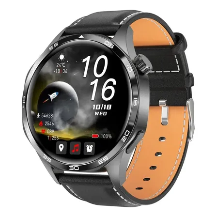 Smartwatch Gt5 Pro Cuero, Salud Y Llamadas Negro Clásico