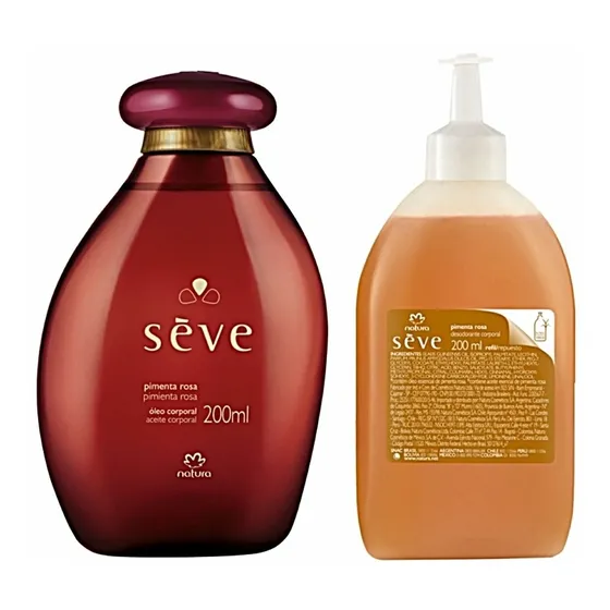 Natura Oleo Seve Pimenta Rosa Corporal 200ml + Refil 200ml