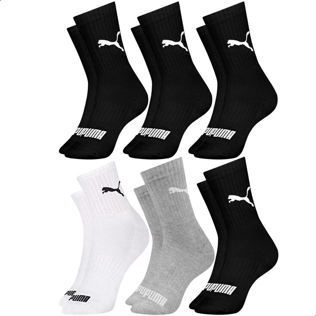 6 Pares Meias Puma Cano Médio Alto Academia Algodão Original 6 Pares Meias Puma Cano Médio Alto Academia Algodão Original