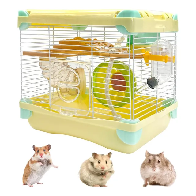 Hamiledyi Portable Hamster Jaula 2 Capas 2 Capas Enanas Jaul