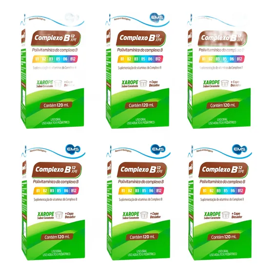 Kit Complexo B Liquido Sabor Caramelo Com 6un De 120ml Cd Caramelo