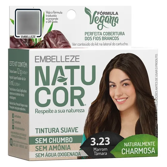 Tinta De Cabelo Natucor Nat Charmosa Marrom Tâmara 3.23