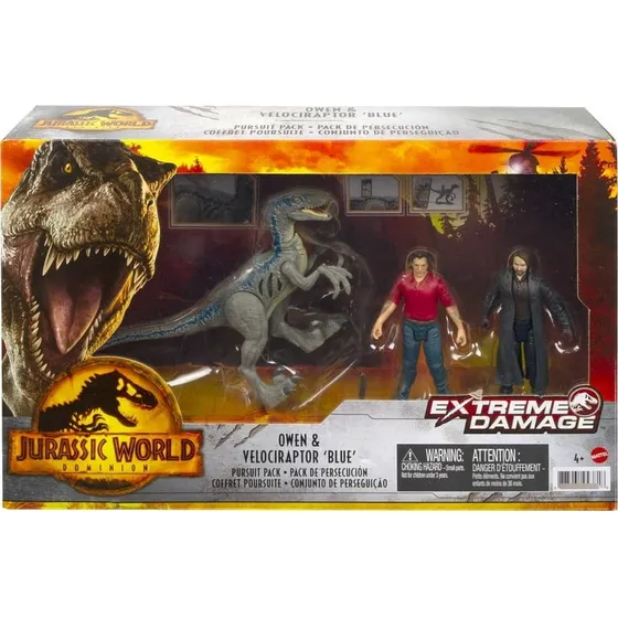 Set Jurassic World Dominion Owen Velociraptor Blue Y Villano
