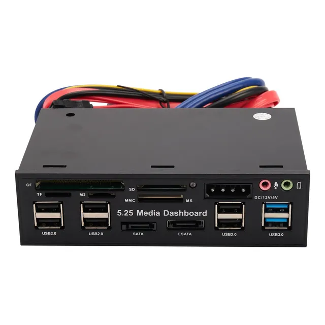 Para Panel Frontal Usb 3.0 De 5.25 Pulgadas Para Pc, Hub
