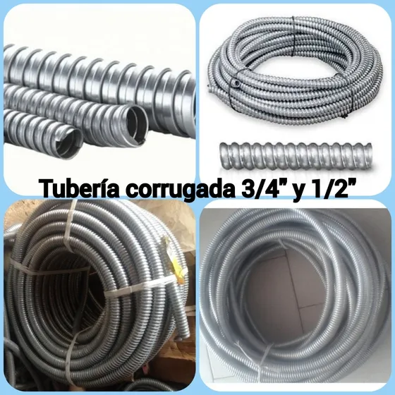 Tubería Corrugada 1/2 3/4 Metálica Emt Flexible