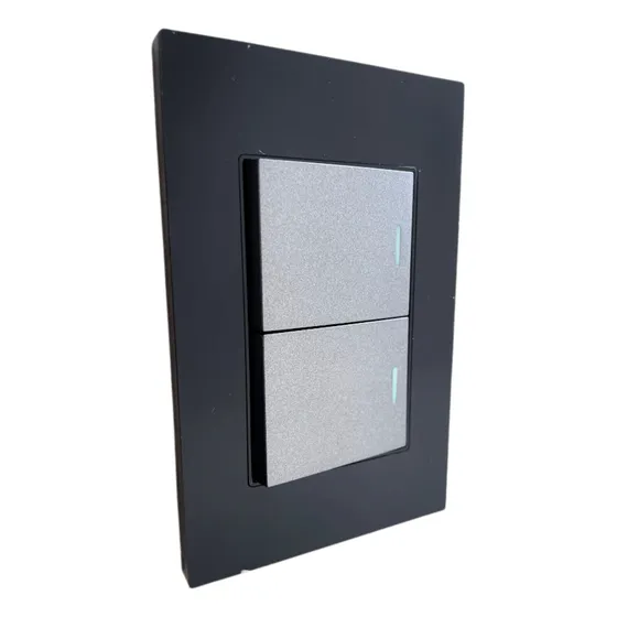 Placa 2 Apagador Sencillos De 1.5 Negro Espejo10 Piezas