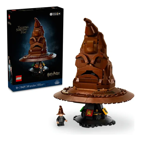 LEGO® Harry Potter™ Sombrero Seleccionador Parlante 76429; con un brick con sonido que activa la voz; idea de regalo para fans; 18+