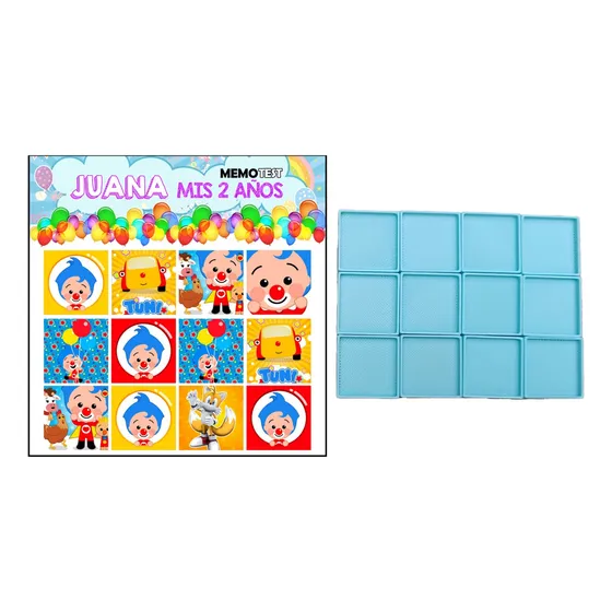 Memotest Payaso Plim Plim Souvenir Para Armar Cumpleaños X10