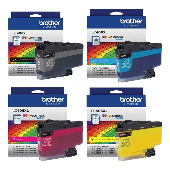 Kit Tintas Brother Lc406xl Alto Rendimiento Negro + Colores