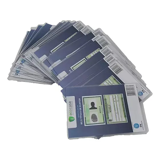 Capa Proteção Para Novo Rg Identidade Acrilico - Kit 100 Pçs