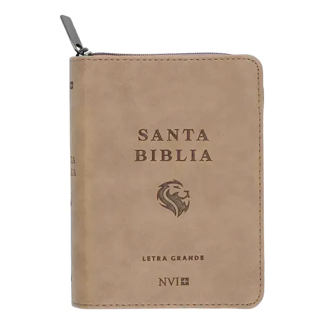 Biblia Nvi Letra Grande Marron Claro Con Cierre (bolsillo), De Varios Es. Biblia Evangelica, Vol. 1. Editorial Peniel En Español, 2024