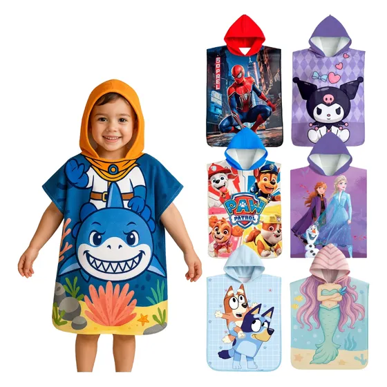 Salida De Baño Toalla Niños Niñas Dibujos Animados Piscina