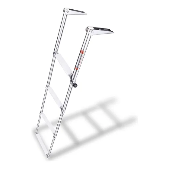 Escalera Telescópica Y Plegable De Acero Inoxidable De 4 Esc