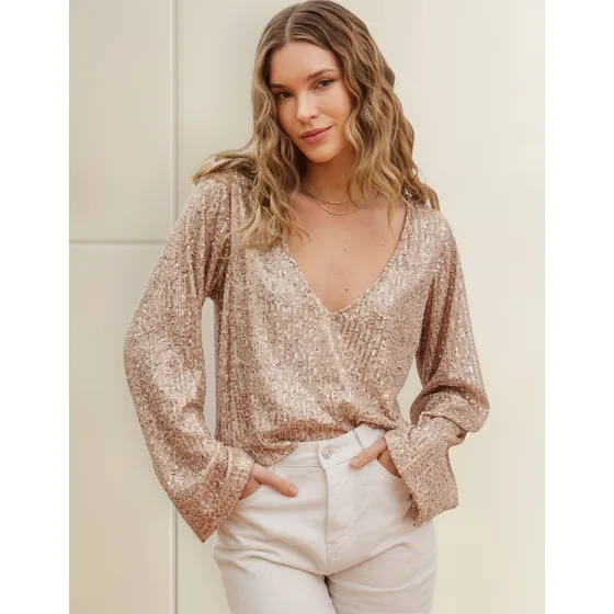 Remera Shine De Lentejuelas Mujer.