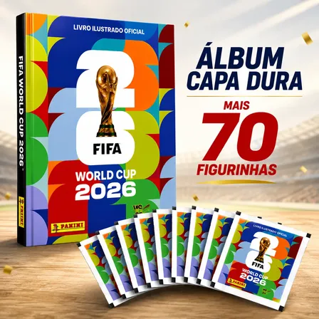 Álbum Copa Do Mundo 2026 Capa Dura Panini + 70 Figurinhas