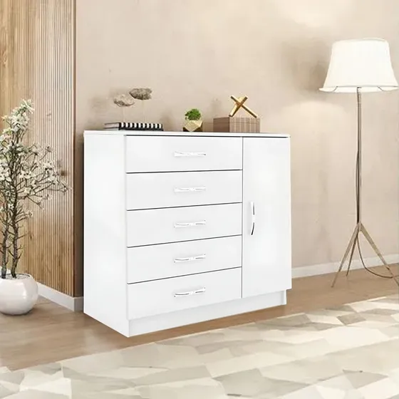 Cómoda Cajonera 4 Cajones 1 Puerta Dormitorios 