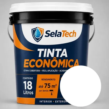 Tinta Econômica 18l Acrílica Fosca Selatech Branco