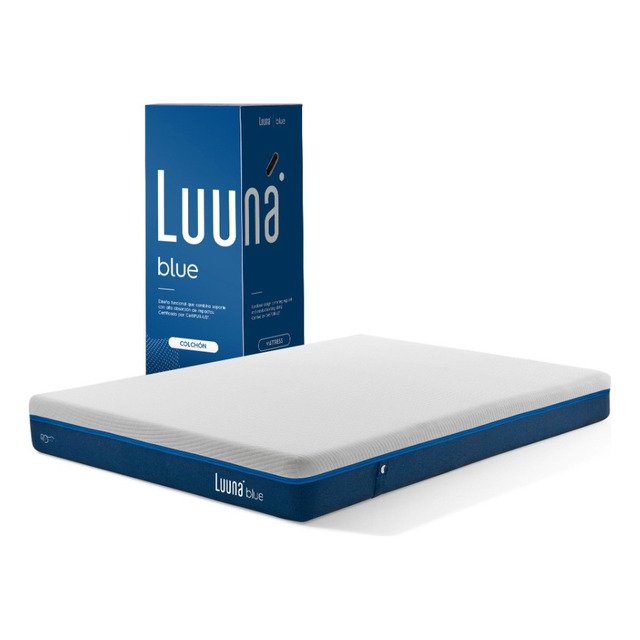 Colchão Luuna Blue Branco E Azul Casal 3 Espumas Colchão Luuna Blue Branco E Azul Casal 3 Espumas