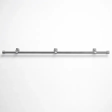 Kit Varão 3,30m Cortina 28mm Suporte Parede 100% Alumínio Cromado