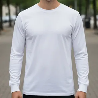 Tagh Camiseta Manga Longa 100% Algodão Lisa Blusa Dia Dia Camisa