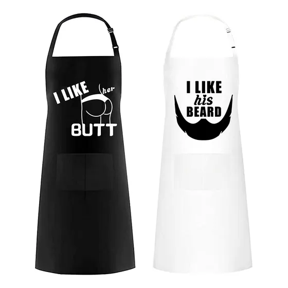 Like His Beard I Her Butt- Delantal Cocina Para Hombr Mujer