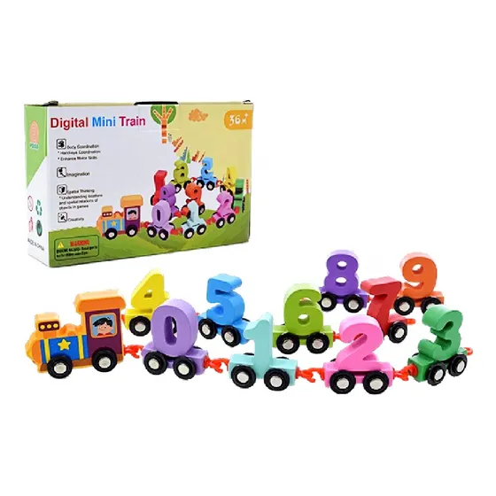 Juego Didáctico De Madera Tren Números Con Rueditas