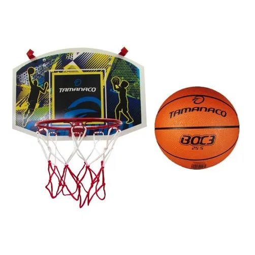 Set De Basket Tablero Aro De Metal Malla Y Balón #3 Tamanaco