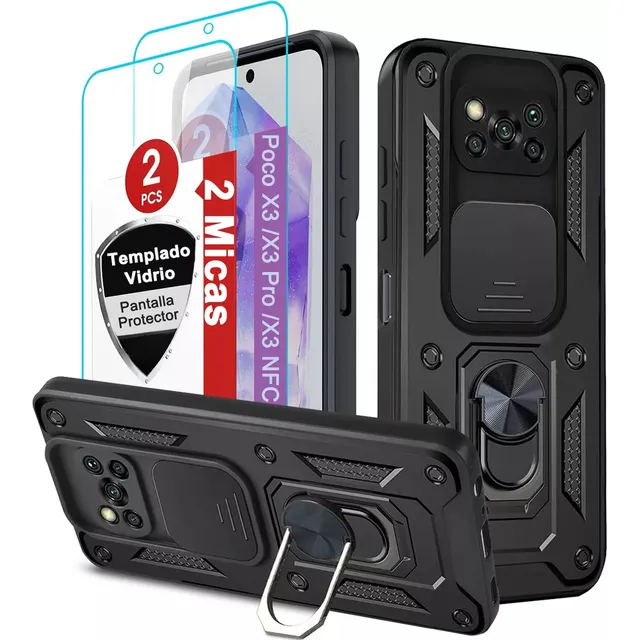 Funda Para Xiaomi Poco X3/x3 Pro/x3 Nfc Con Uso Rudo +2micas