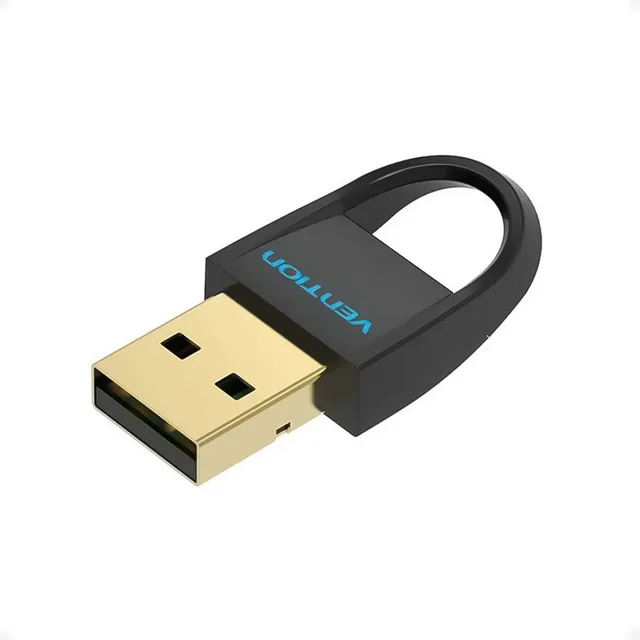 Adaptador Usb Bluetooth 5.0 Vention Transmisión Estable De Señal 20 Metros Color Negro - Otec