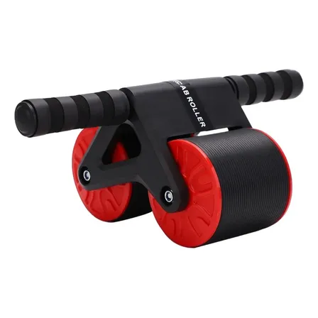 Rueda Abdominal Rodillo Doble Para Ejercicios Flexiones Color Rojo