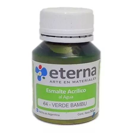Esmalte Acrilico Al Agua Eterna X 37ml Color del óleo 64 VERDE BAMBU